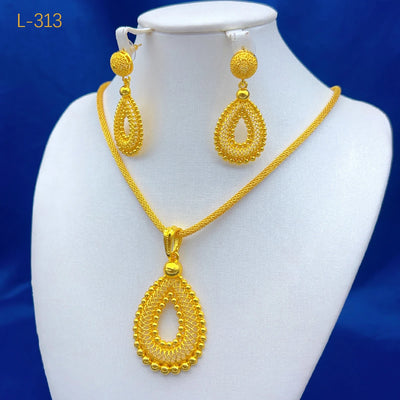 Dubai Indian African Tassel Necklace Earrings Jewelry Set For Women 24K Gold Plated Nigeria Bridal Wedding Party Gift Jewellery