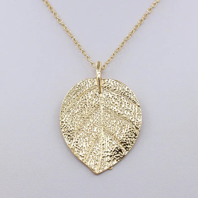 1PC Charm Graceful Shiny Golden Leaf Exquisite Pendant Necklace Long Sweater Chain