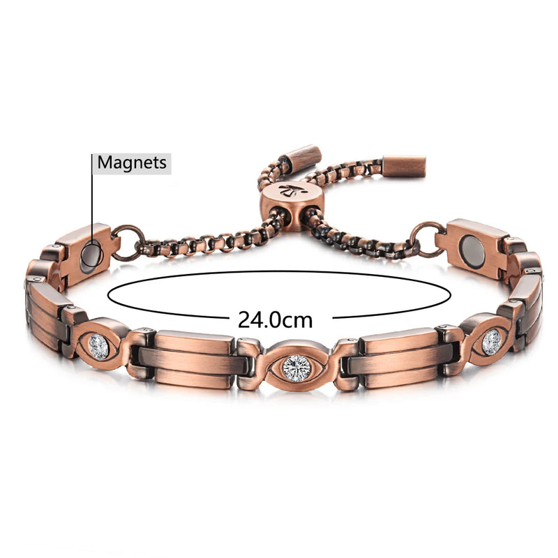 WelMag 99.9% Copper Bracelet Power Magnetic  Bio Energy Bracelet For Men Blood Pressure Magnets Bangles Improve Sleeping Jewelry