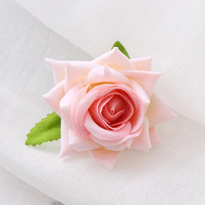 U Shaped Red Hairpins Hair Clips Wedding Hair Accessories For Women Rose Flower Headpieces Forks Bride Headdress Hair Jewelry