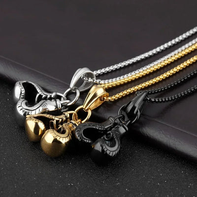 Collares Con Colgante Sport Fitness Shape Jewelry Double Boxing Glove Pendant Necklace Men Hiphop Chain Necklace Male Jewellery