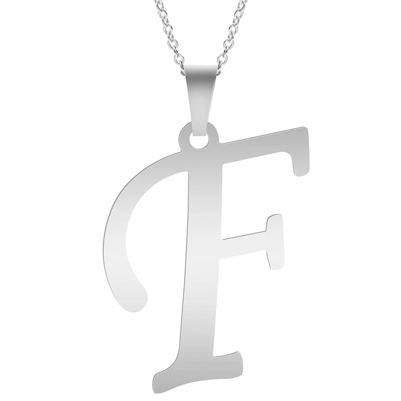 Fashion Letters A-Z Necklace for Women Men Stainless Steel High Quality English Alphabe Necklace A B C D E FGHIJKLMNOPQRSTUVWXYZ