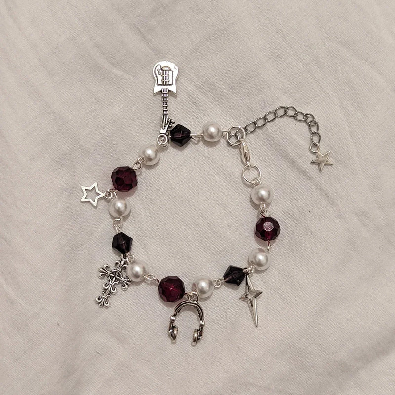 Chase Atlantic themed charm bracelet，Y2K handmade jewelry, a gift for her