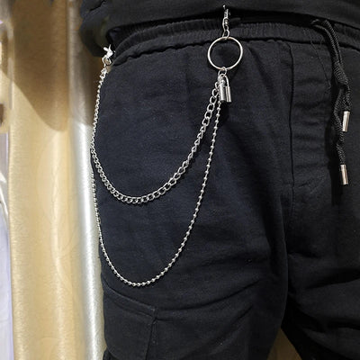 Punk Steet Keychains Chain Women Men Moon Star Rivets Skull Accessories Choice Rock Goth Pants Waist Belt Chain On Jeans Jewerly