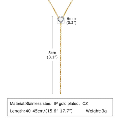 Gold Plated Lariat Necklace for Women, Double Laryered Long Chain Drop Pendant Choker Necklaces Fashion Gifts