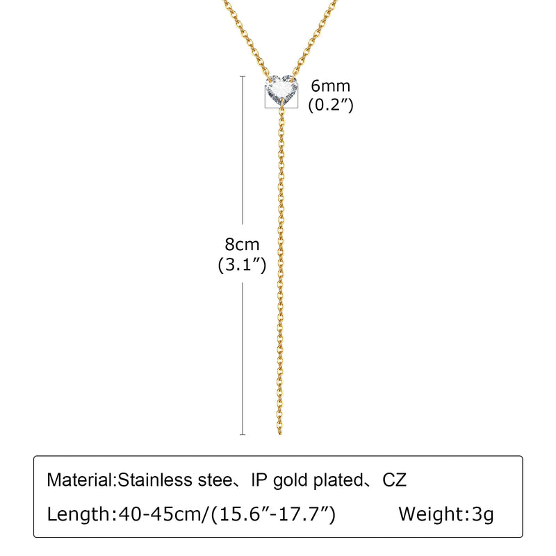 Gold Plated Lariat Necklace for Women, Double Laryered Long Chain Drop Pendant Choker Necklaces Fashion Gifts