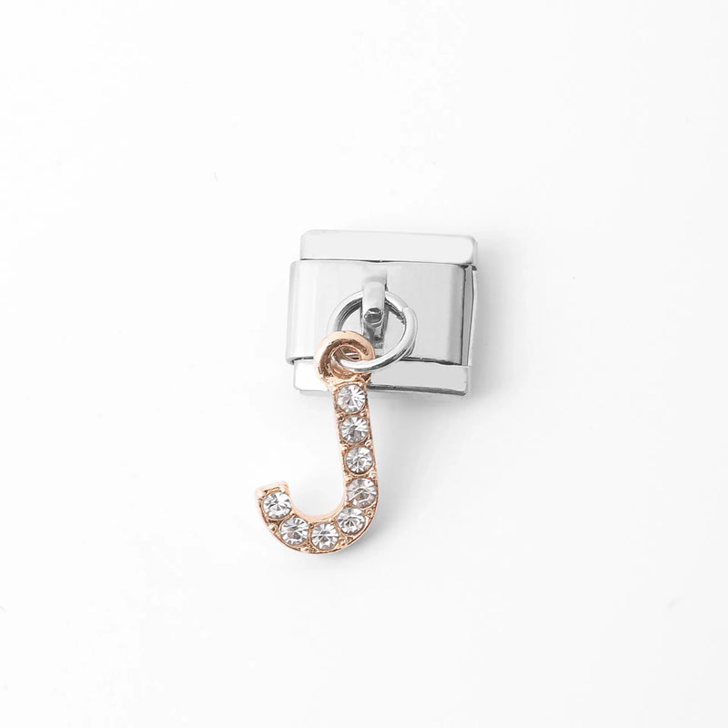 CONCEPT 2024 New Name Romantic Zircon Letters Charm Italian Links Fit 9mm Bracelet Stainless Steel DIY Making Jewelry