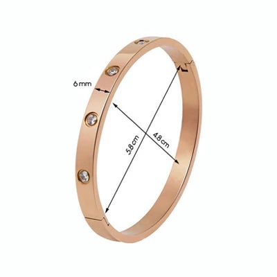 Stainless Steel Women Bangles Gold Plated Bangles For Women Bracelets On Hand Fashion Jewelry Designer Titanium Steel Rhinestone