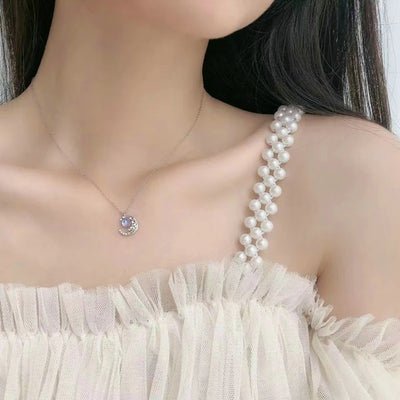 New Y2K Girls Pink Zircon Bow Knot Pendant Necklace Sweet Heart Design Simple Necklace Women Fashion Clavicle Chain Jewelry Gift