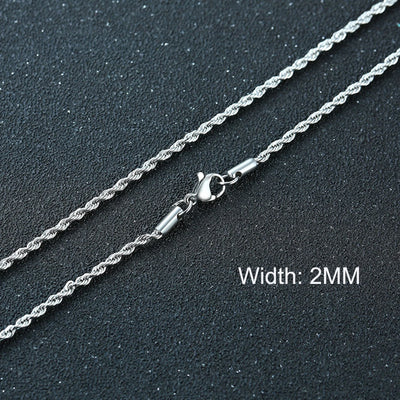 3-11mm Cuban Chain Necklaces for Men Women,Punk Stainless Steel Curb Link Chain Collar,Jewelry Gift for Dad Husband BFF Birthday