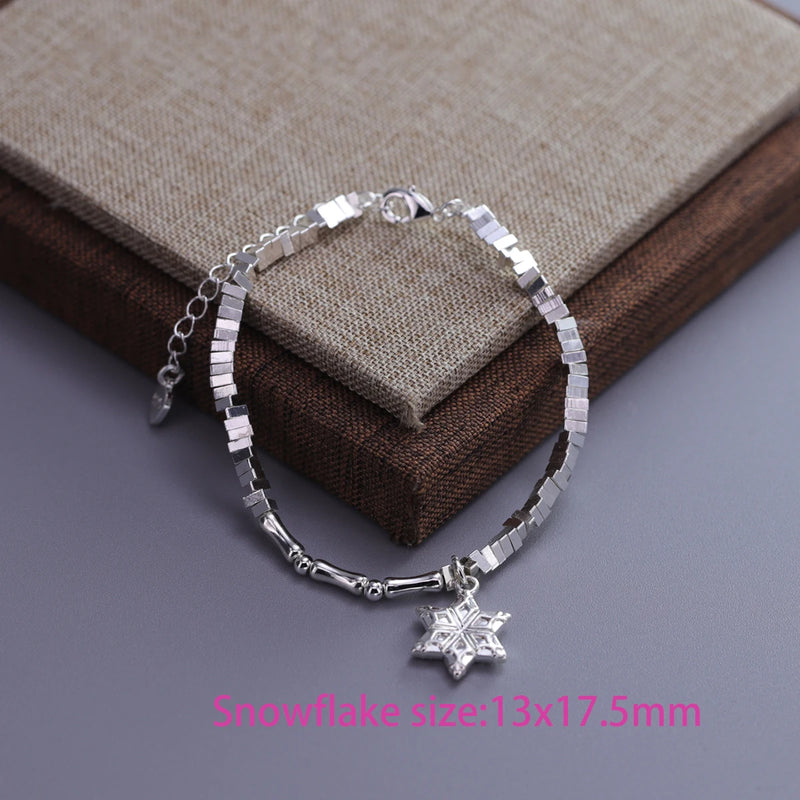 VENTFILLE 925 Sterling Silver Zircon Love Heart Bracelet For Women Bowknot Stars Bead Snake Bone Chain Jewelry Gift Dropship