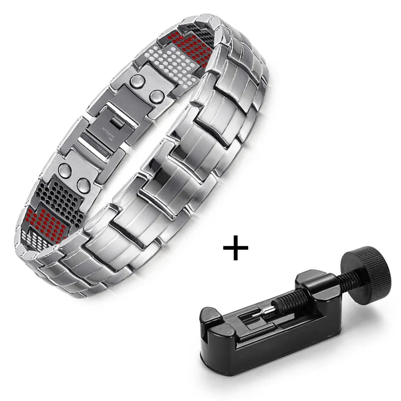 WelMag Fashion Jewelry Healing FIR Magnetic Bracelets Titanium Bio Energy Bracelet For Men Blood Pressure Accessory Wristband